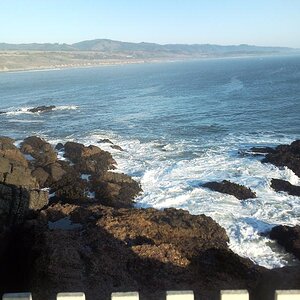 The coastline around the lighthouse