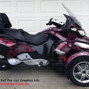 RT Side tag-  Notice how the accents the side panel body line and travels up the bags and over the top to continue the look on each side of the bike.