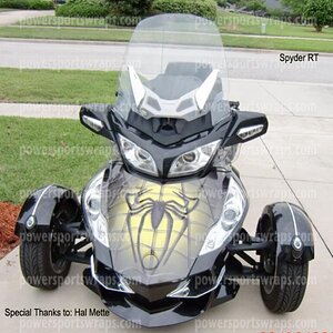 Full Trunk wrap- spider on web yellow by Powersportswraps.com  Sold as a DIY install item.
