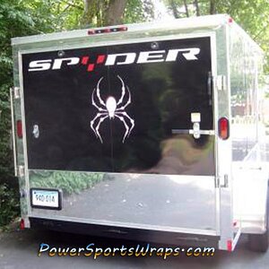 Spyder text and White Bellerdine Spider decal by Powersportswraps.com