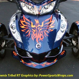 Graphics kit by Powersportswraps.com we can create the look you want for your Spyder.  Contact us to see how- 814-838-6377