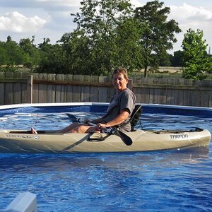 Trying out kayak