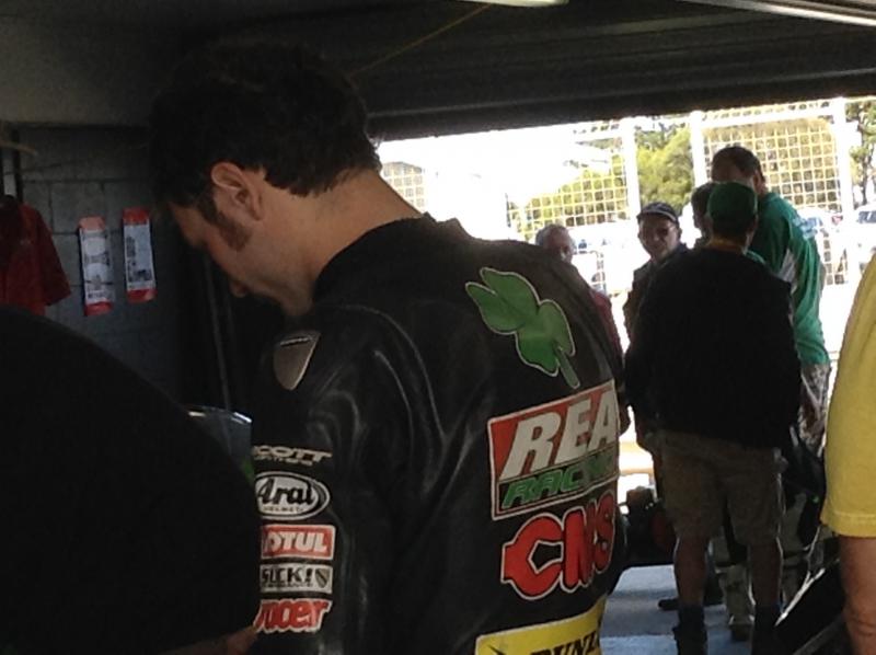 An Irish team member in their pit