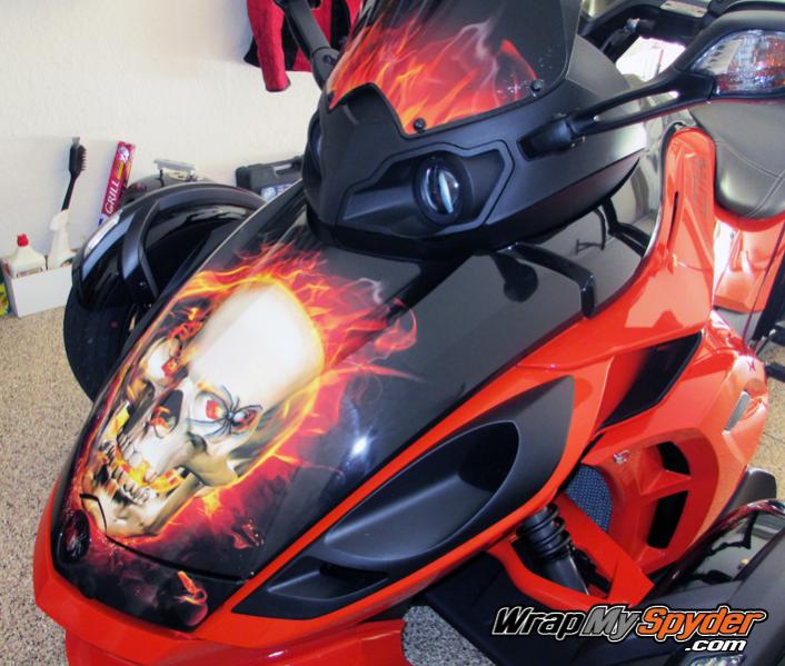 Flaming skull spider frunk 6