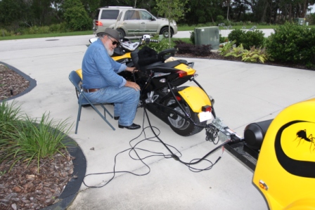 Fueling up for the ride home out of his reserve tank!  Pretty cool, huh?