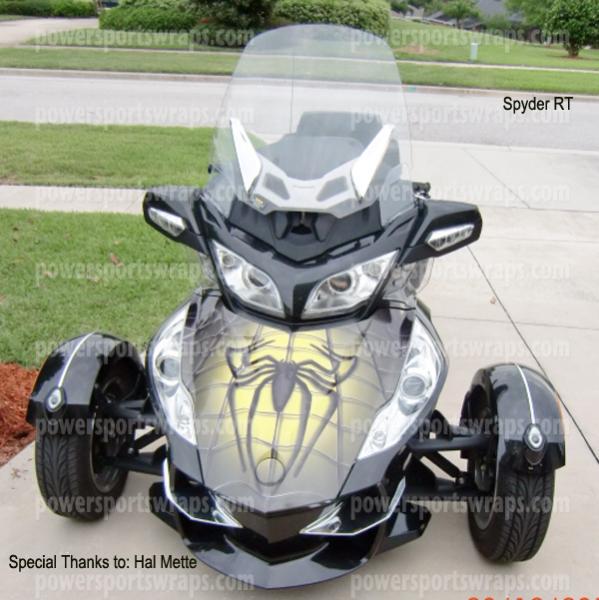 Full Trunk wrap- spider on web yellow by Powersportswraps.com  Sold as a DIY install item.
