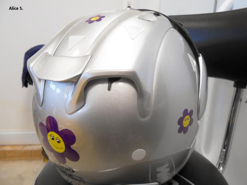 Happy Flowers helmet decal. Custom helmet decals just let us know what you want.
