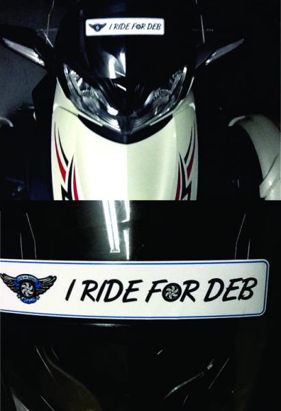 I ride for Deb custom decals produced for the ride to support Deborah Merrill 

http://spydertv.net/en/a-ride-for-gos-deborah-merrill-the-fight-agains