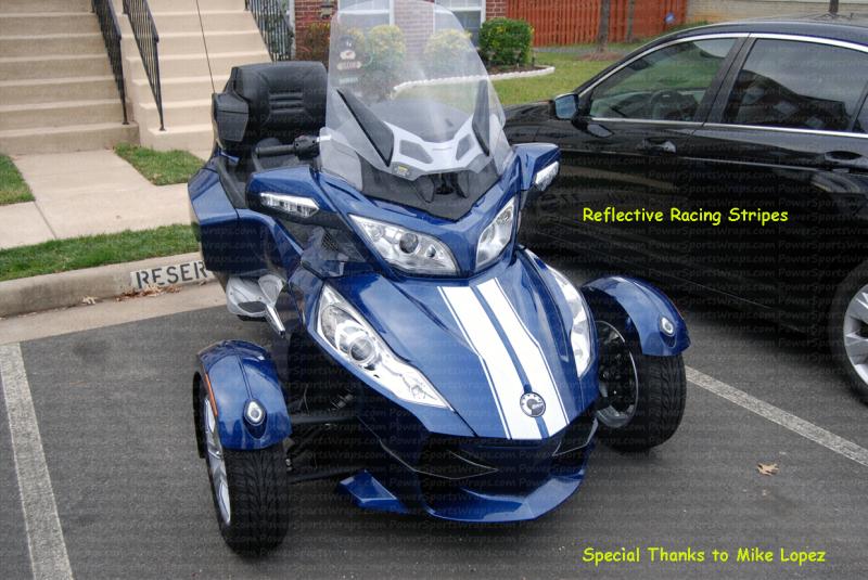 In the daylight the reflective stripes look like normal color film but at night... WOW!