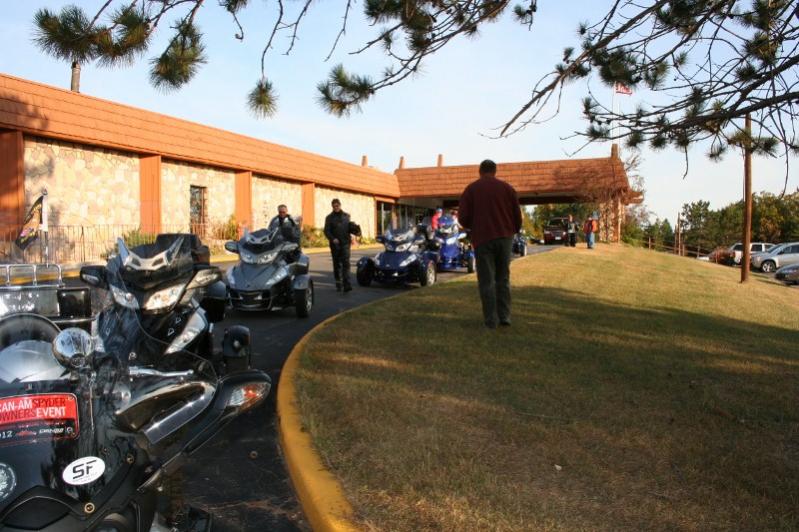 Lined up at the Saw Mill Inn in Grand Rapids, MN getting to head to breakfast in Bigfork, MN