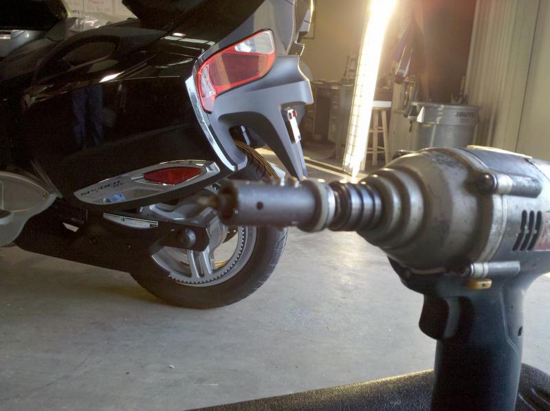 Lock still on the drill bit after it's been drilled out.