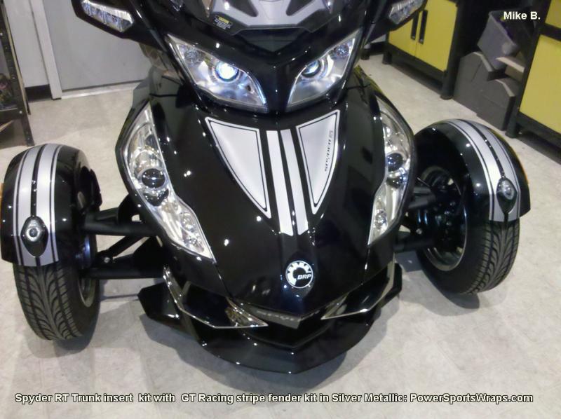 RT insert Silver Met - Spyder RT GT Racing stripes on the fenders and our RT trunk insert make a great combo.  Take the them to the saddle bags with o
