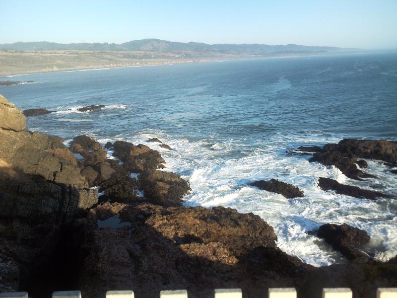 The coastline around the lighthouse