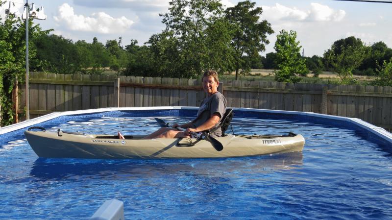 Trying out kayak